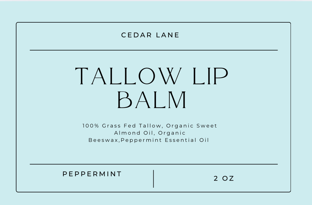 Peppermint Tallow Lip Balm (Two 5g jars)