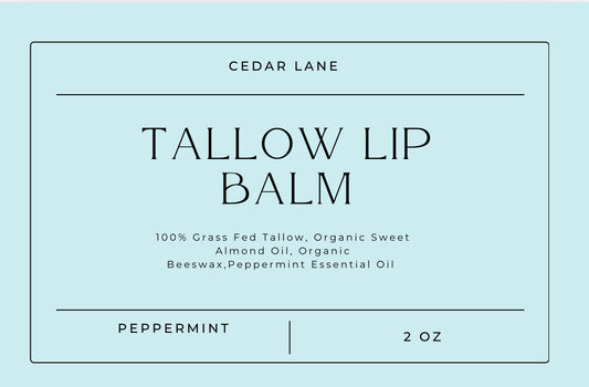 Peppermint Tallow Lip Balm (Two 5g jars)