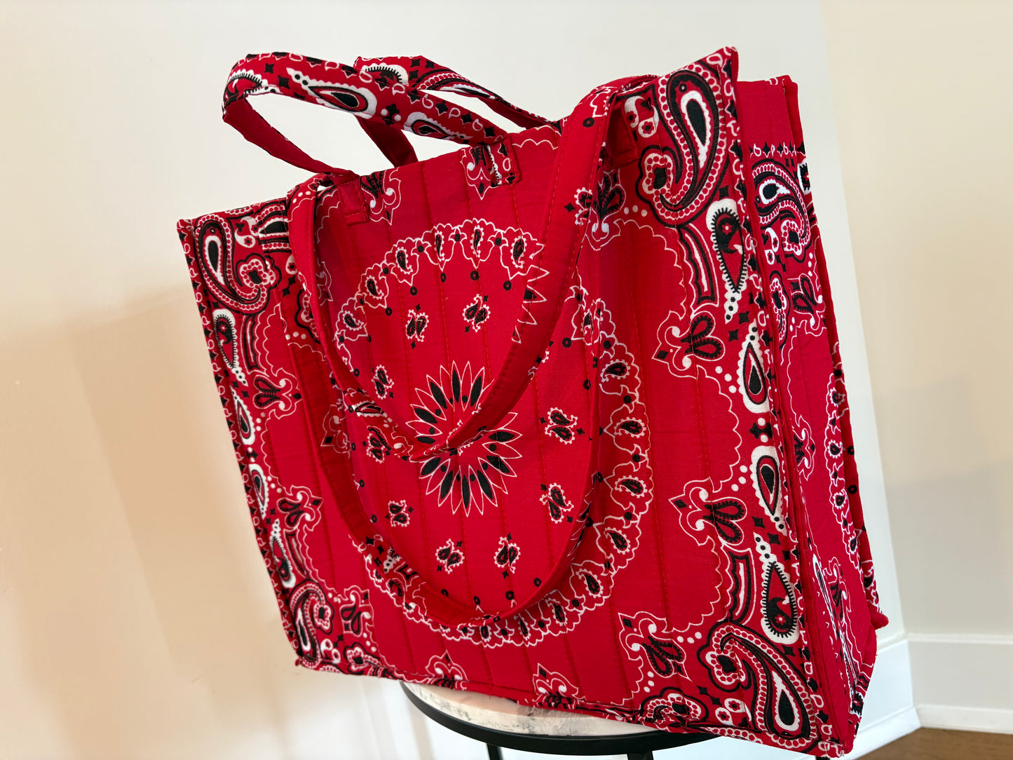 Handmade Large Bandana Tote RED
