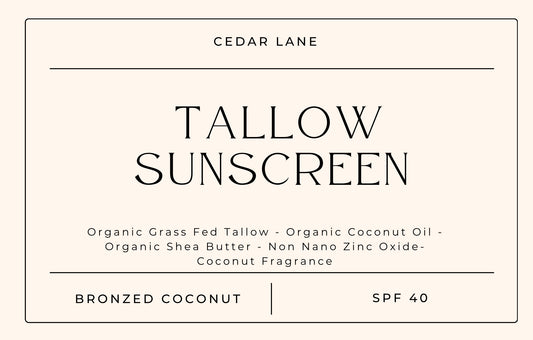 Tallow Sunscreen - Bronzed Coconut - 40 SPF - 2oz
