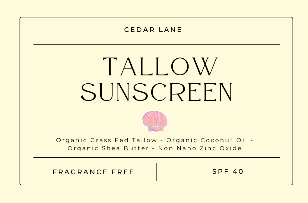 Tallow Sunscreen - Fragrance Free - KID SAFE - 50 SPF - 2oz