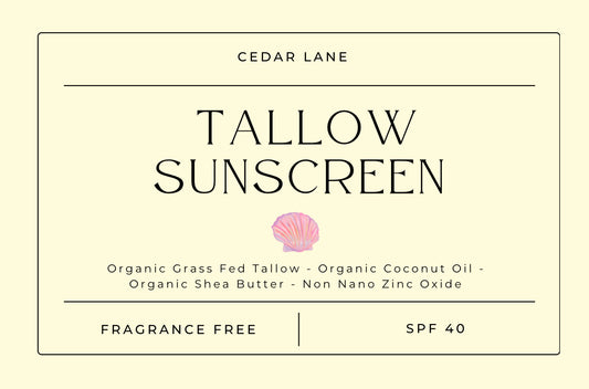 Tallow Sunscreen - Fragrance Free - KID SAFE - 50 SPF - 2oz